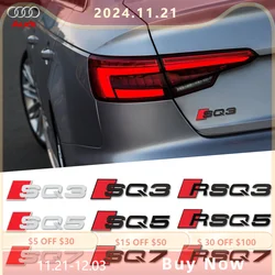 3D ABS Car Body Rear Trunk Decoration Badge Sticker for Audi SQ3 SQ5 SQ7 RSQ3 RSQ5 RSQ7 Emblem Auto Styling Refit Accessories
