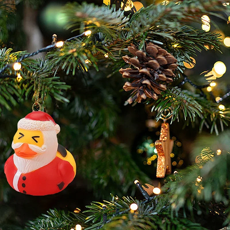 Christmas Duck Hanging Ornaments Cute Snowman/Santa/Reindeer Decorations for Tree Home Party Tabletop