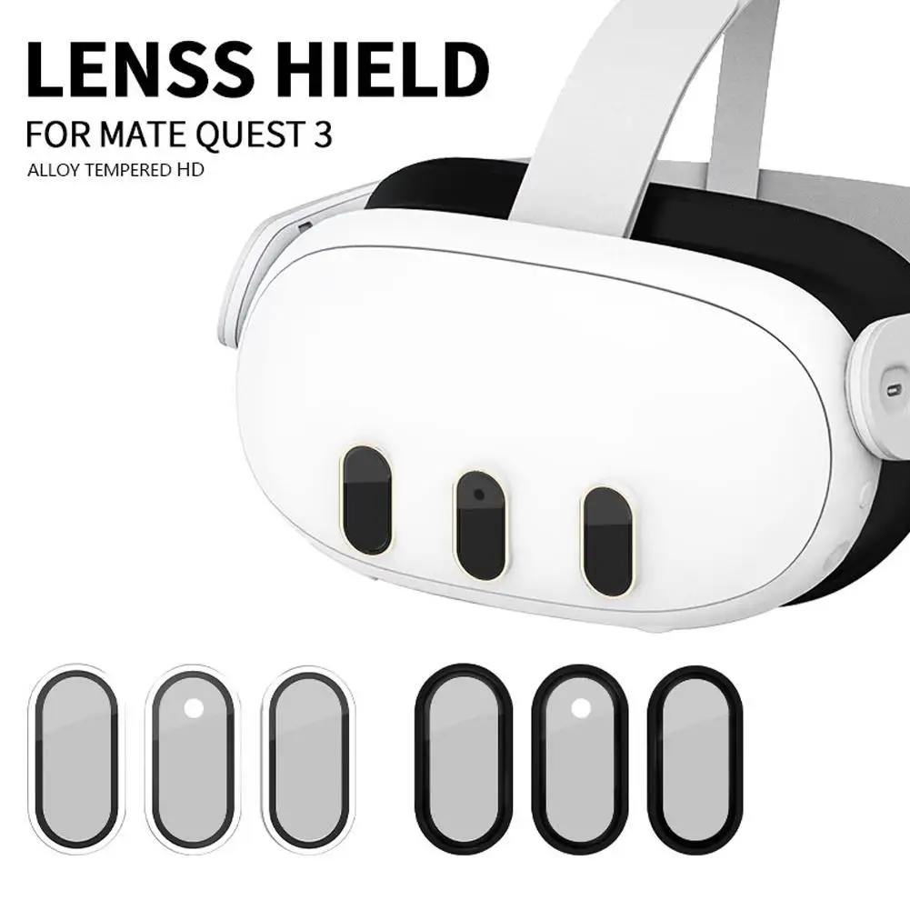 Metal Frame Front Lens Film For Meta Quest 3 Head Unit Host Tempered Film HD Translucent Glass Protective Film