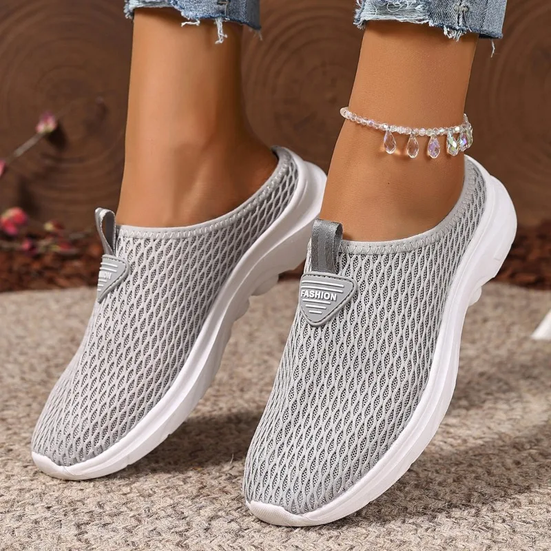 

ELUVA Anti-Slip Women Slippers Lightweight Platform Wedge Sandals Comfortable Breathable Mesh Diabetic Casual Slippers Footwear