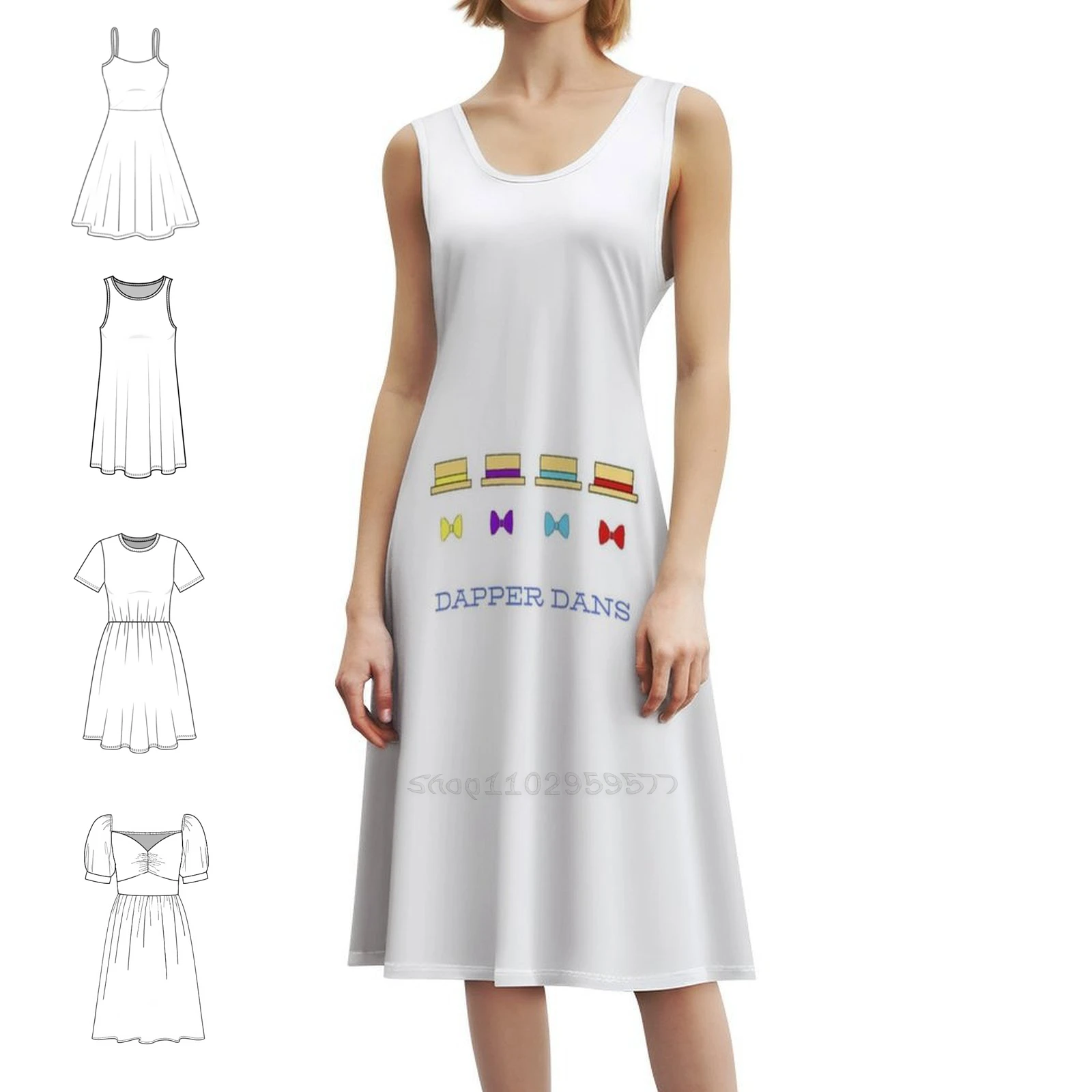 فستان حفلات نسائي من Dapper ملابس نادي مطبوعة عصرية للسيدات فستان Dapper Sing Singing Bow Ti Hat أصفر #1