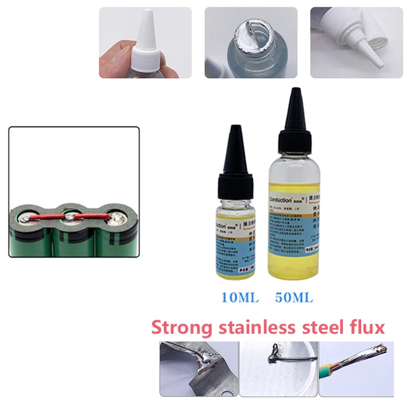 

10/50ml Stainless Steel nickel Copper Liquid Flux Welding Solder Non-toxic Flux Liquid Solder Water Liquid Solders Welding Flux
