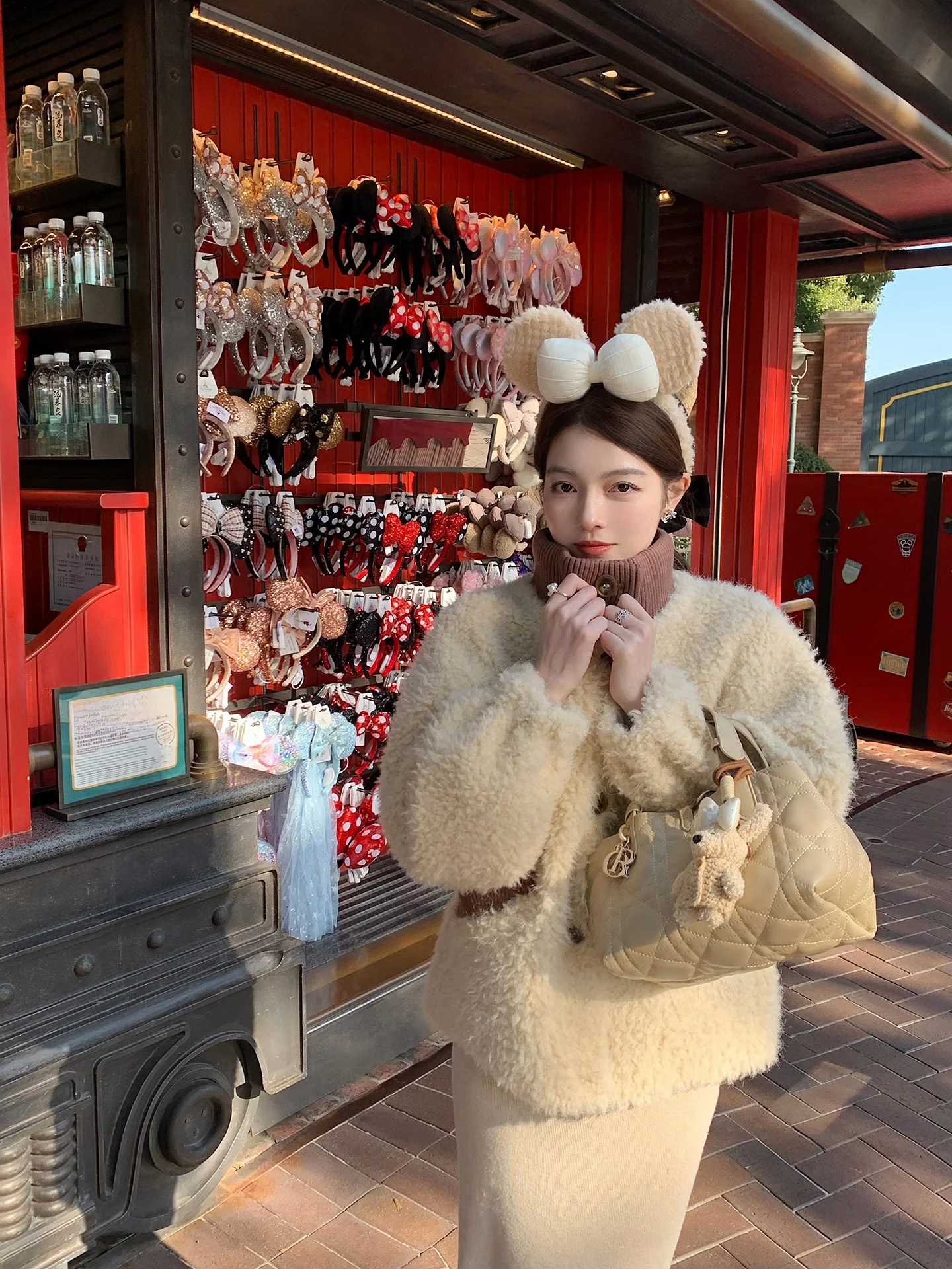 

OnlyNee Warm Puffa Coat Women's Autumn Winter Stand Collar Korean Sle Lazy Suede Lamb Fur Jaet Casual Long Sve ort