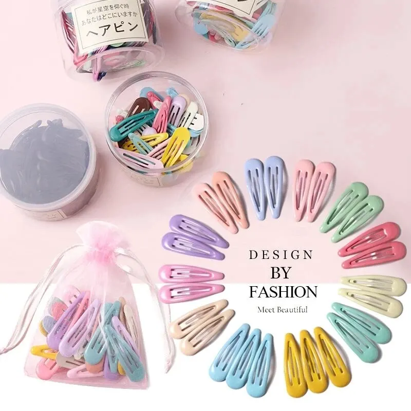 10-40Pcs/pack Colors Hair Clips For Women Girls Fashion Solid Kids Hair Accessories Snap Metal Barrettes Hairpins Clip Bobby Pin