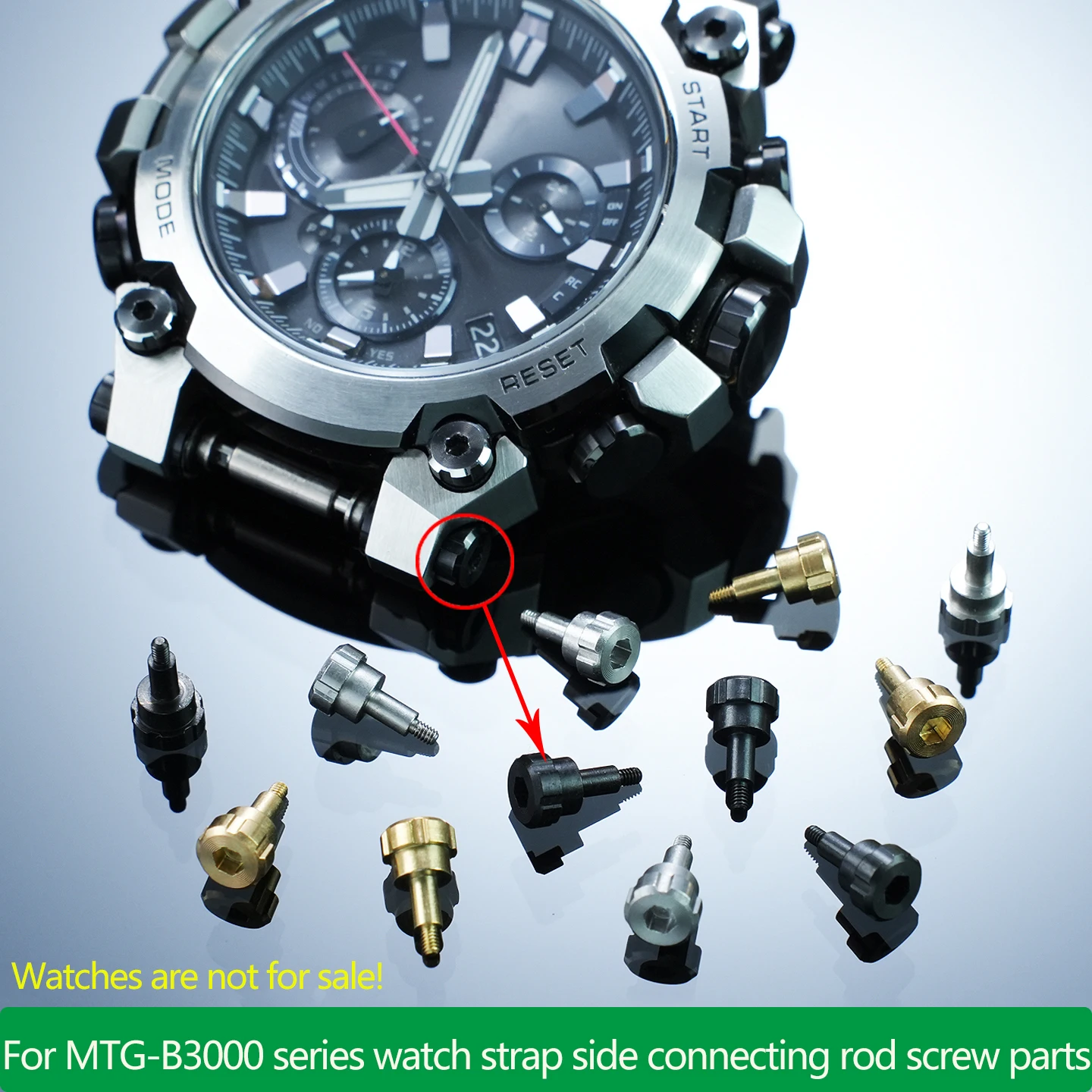 MTG-B3000 Strap Connecting Rod Screw Replacement Parts fit for Casio MTG-B3000 Series Strap Side Connecting Rod Screw Parts