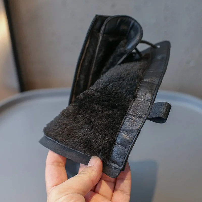 الفتيات أحذية طويلة أسود الركبة عالية 2025 الخريف الشتاء الأطفال أحذية عالية المد سستة موضة العلامة التجارية الجديدة دراجة نارية للأطفال الأحذية #6