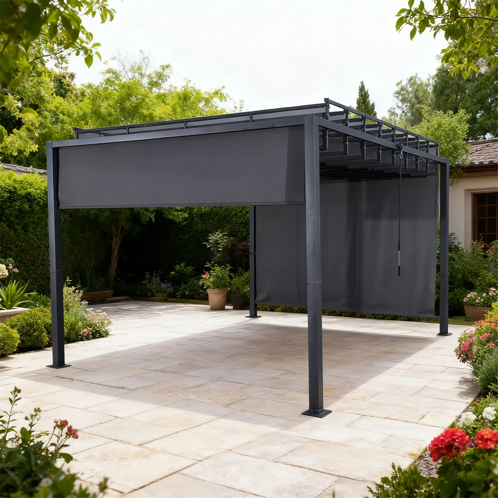 Arches Arbours Louvered Aluminum Pergolas Outdoor with Canopy