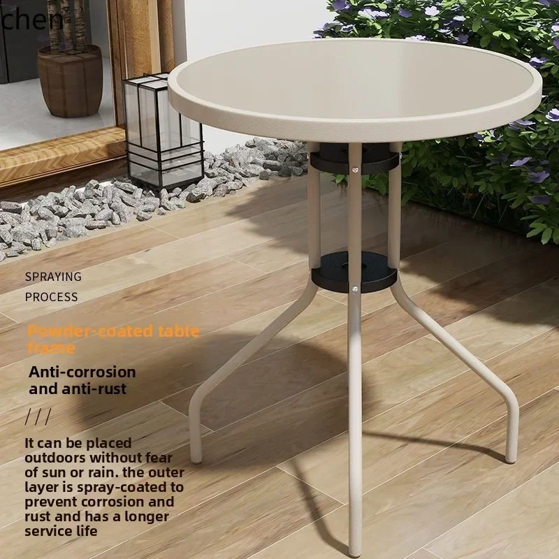 DSA  Terrace Garden Leisure Waterproof Sunproof Outdoor Simple Table and Chair Tea Table Set