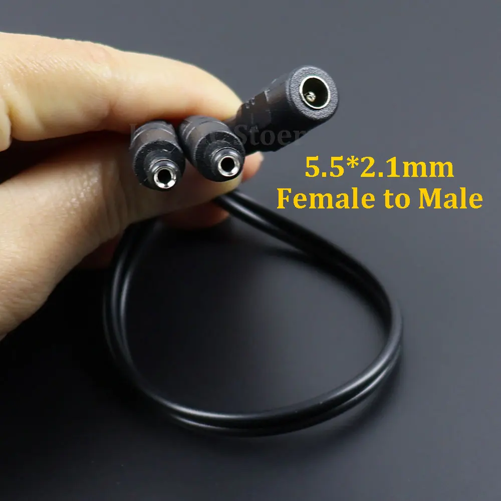 2 Way DC Power Adapter Cable 5.5x2.1/2.5mm 2 Male to 1 Female Splitter Connector For Optical Cat Router/monitoring extensions