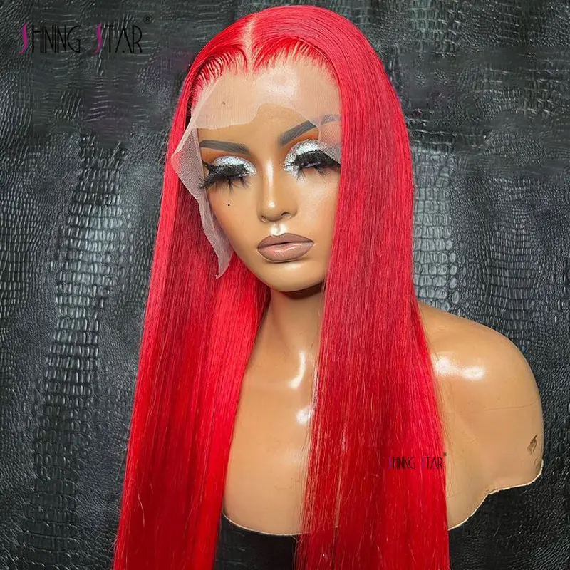 

Straight Lace Front Human Hair Wigs Hot Red Burgundy 13X4 Hd Transparent Lace Front Wig 99J Colored Brazilian Lace Frontal Wigs