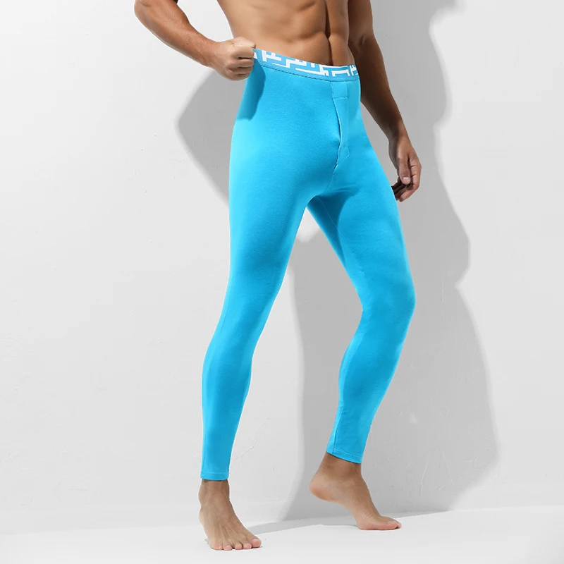 Men's long Johns Men's thin cotton thermal underwear thread pants Hipster leggings slim fall and winter underpants