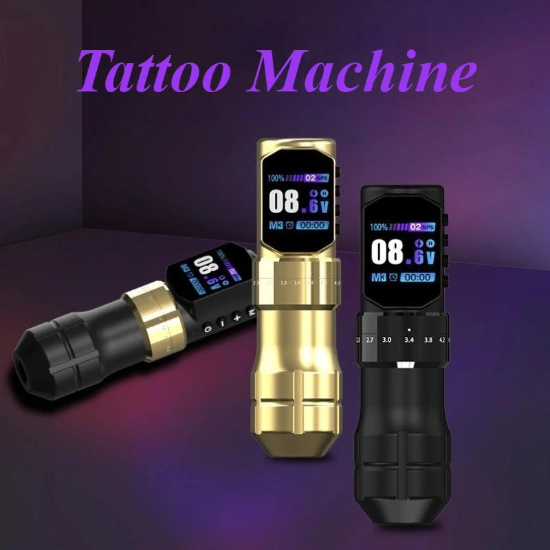 Portable Tattoo Machine Full Kit Wireless Tattoos Device Long Lasting Permanent Makeup Machines Battery Tattoos Equipment Set