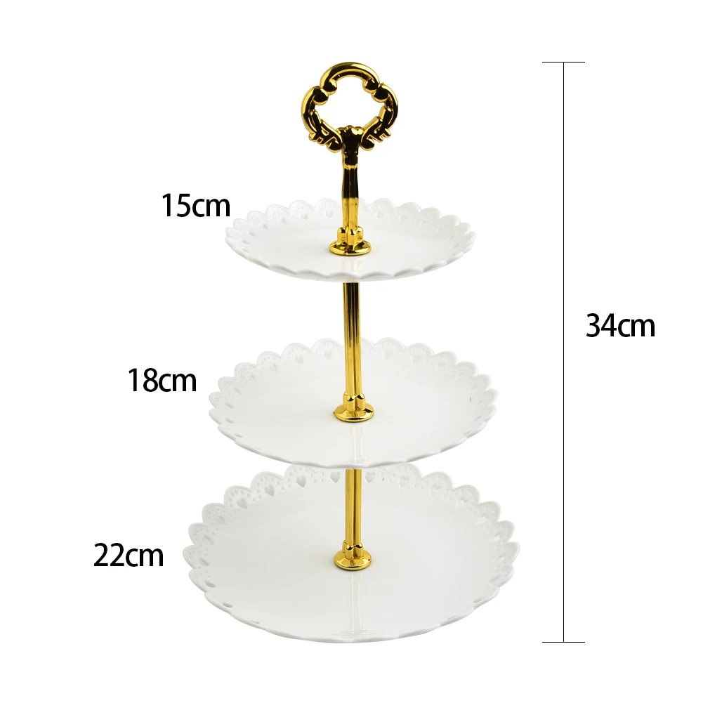 Best Product Elegant Design Widely Application 3 Layer Cake Stand 3-tiers Cake Stand Material Party Wedding