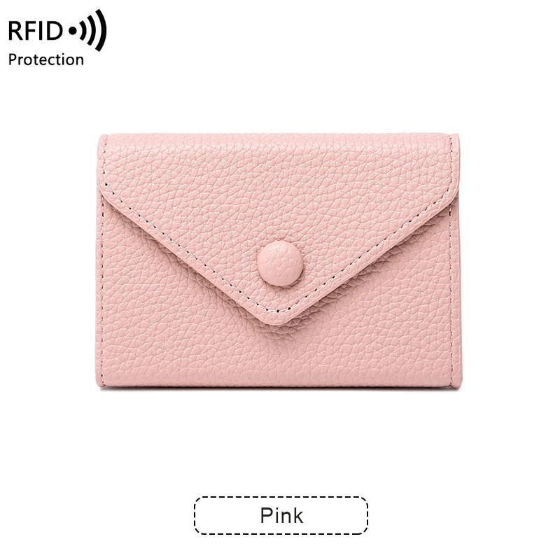 Vintage Solid Color Button Card Holder Slim Lightweight Mini Wallet Retro Multi Card Slots Portable Credit ID Coin Purse Unisex