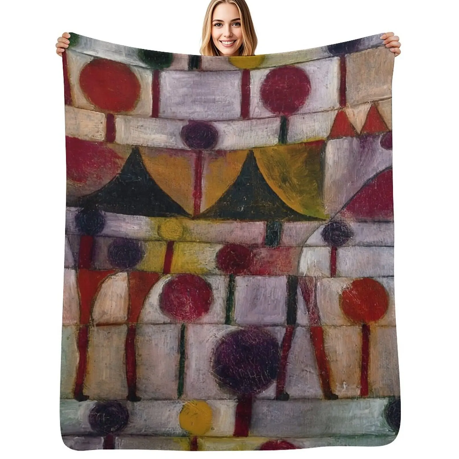 Kamel (en ritmo) Baumlandschaft), Manta decorativa Paul Klee, manta decorativa cómoda y resistente al desgaste