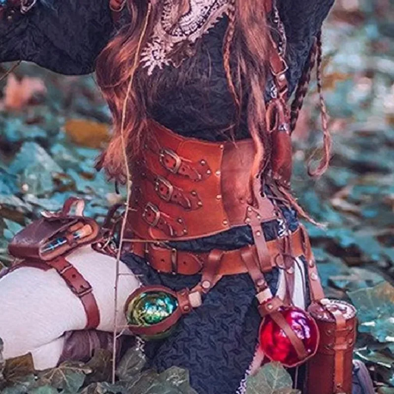 

Steampunk средневековая ведьма, альхимик, корсет, ремень, Женский Larp, аптека, косплей костюм, реквизит, пояс, броня