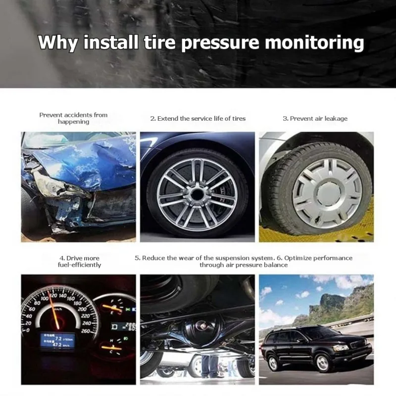 

USB-адаптер для Android-магнитол, навигационных систем и DVD-плееров, беспроводной внешний датчик давления в шинах TPMS для запасного колеса - A67F