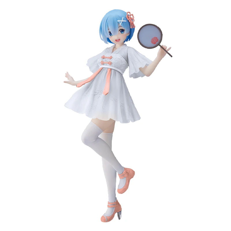 Anime Figure Re0:Life In A Different World From Zero Flower  Dress Rem Kawaii Cute Figurine Toy Desktop Collection Ornament Gift