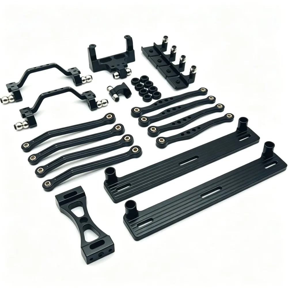 Fit For WPL 1/16 C64 Toyota Hilux Metal Upgrade Kit Foot Pedals Linkages Shock Towers Servo Mount Crossmember RC Car
