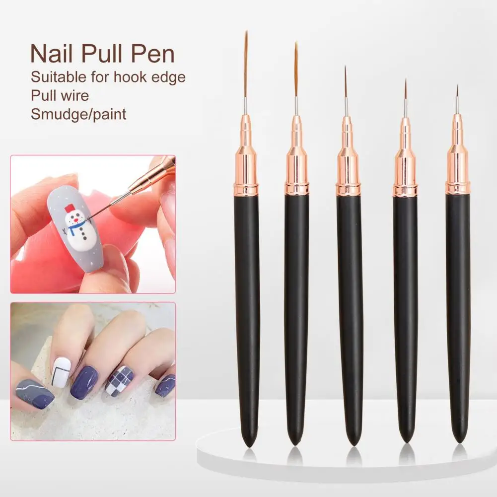 Nail Art Pens Tube Nail Art Brush 5-piece Nail Art Pen Set for Creating Beautiful Designs Sturdy Brushes for Fine Line Drawing