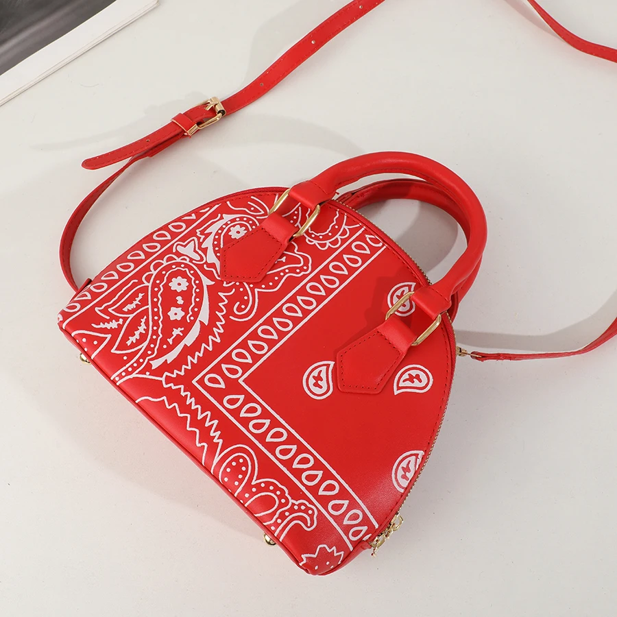 Fashionable girl Yangqi cashew flower handheld shoulder shell bag daily versatile PU waterproof ladies crossbody bag