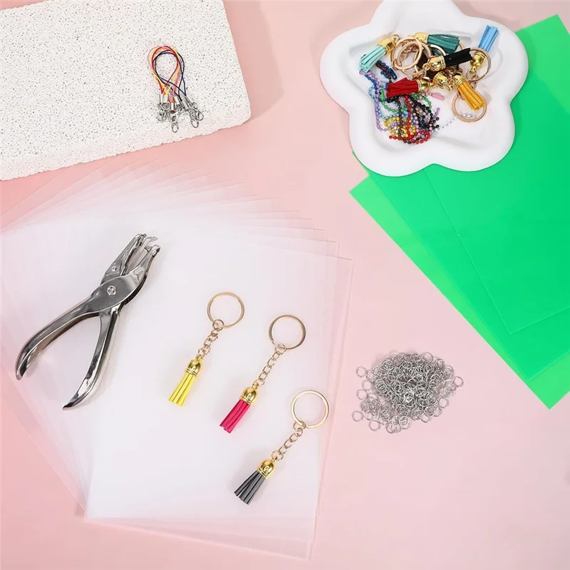 

A03F-термоусадочная пластиковая бумага для печати, комплект брелков из 20 шт. для DIY для рукоделия, брелки на заказ