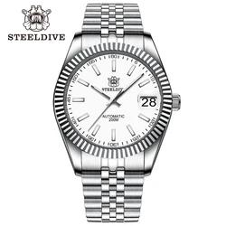 STEELDIVE-reloj mecánico automático con pulsera, accesorio de pulsera resistente al agua, con zafiro y fecha, SD1933, 200m, NH35