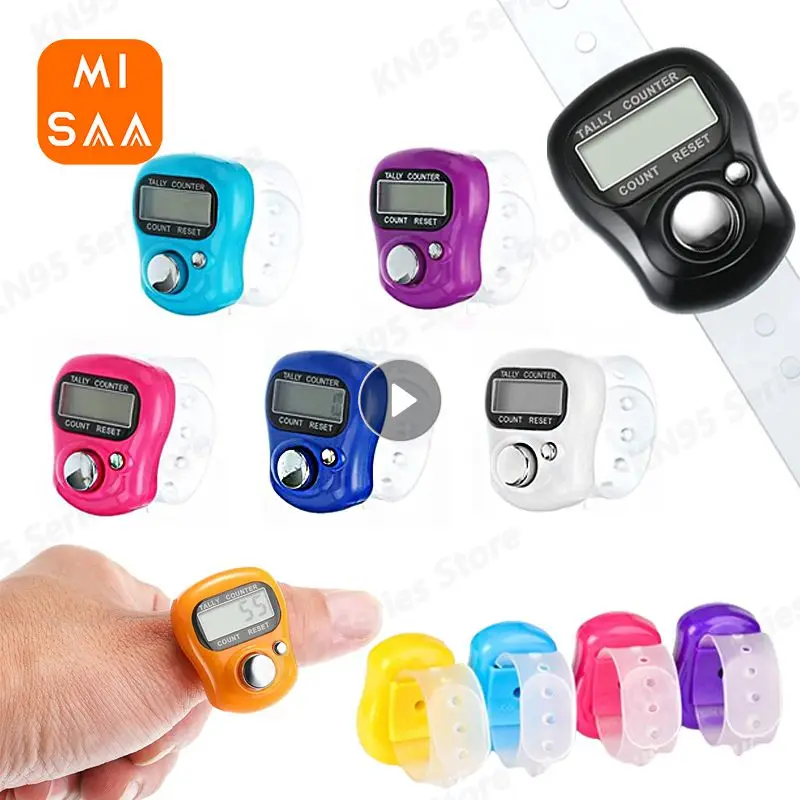 Electronic Digital Finger Ring Tally Counter Hand Held Knitting Weave Counter Mini Point Marker Counter LCD Screen Count Tools