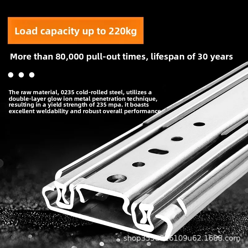 Mm Heavy Duty Three Section Drawer Slide Pair Locking Options Cold Rolled Steel Rails Equipment Drawers Island Tables Cabinet