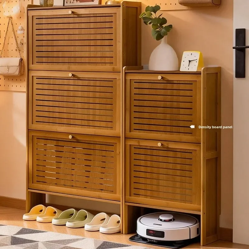 

Internet celebrity Ultra-thin shoe cabinet, retro porch cabinet at the door of the home, tipping bucket storage shoe rack