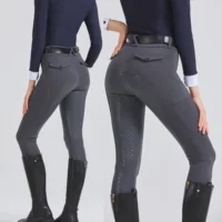 Pantalones para las cuatro estaciones, pantalones deportivos ecuestres profesionales para mujer, pantalones antideslizantes de silicona para montar, camiseta resistente al desgaste de alta elasticidad