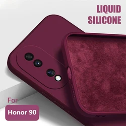 For Honor 90 Honor90 Pro 5G case Luxury Square Liquid Silicone Soft Cover For Honor 90 Honor90 Pro 90Pro Shockproof Phone Cases