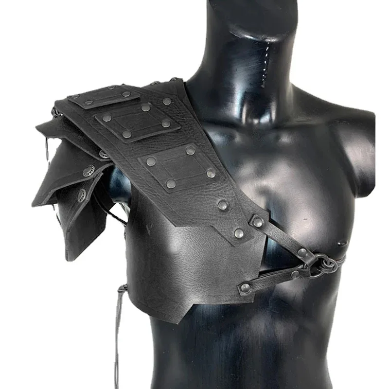 Arnés de hombro Medieval para hombre, cinturón de cuero PU, cuerpo, pecho, disfraz de Cosplay, accesorios de Rave para adulto