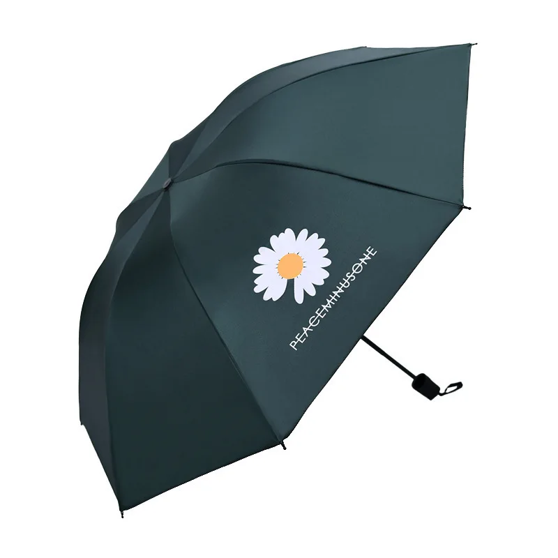 

Minimalist and fashionable manual folding umbrella black glue sun protection UV protection, rain and sunny dual-purpose umbrella