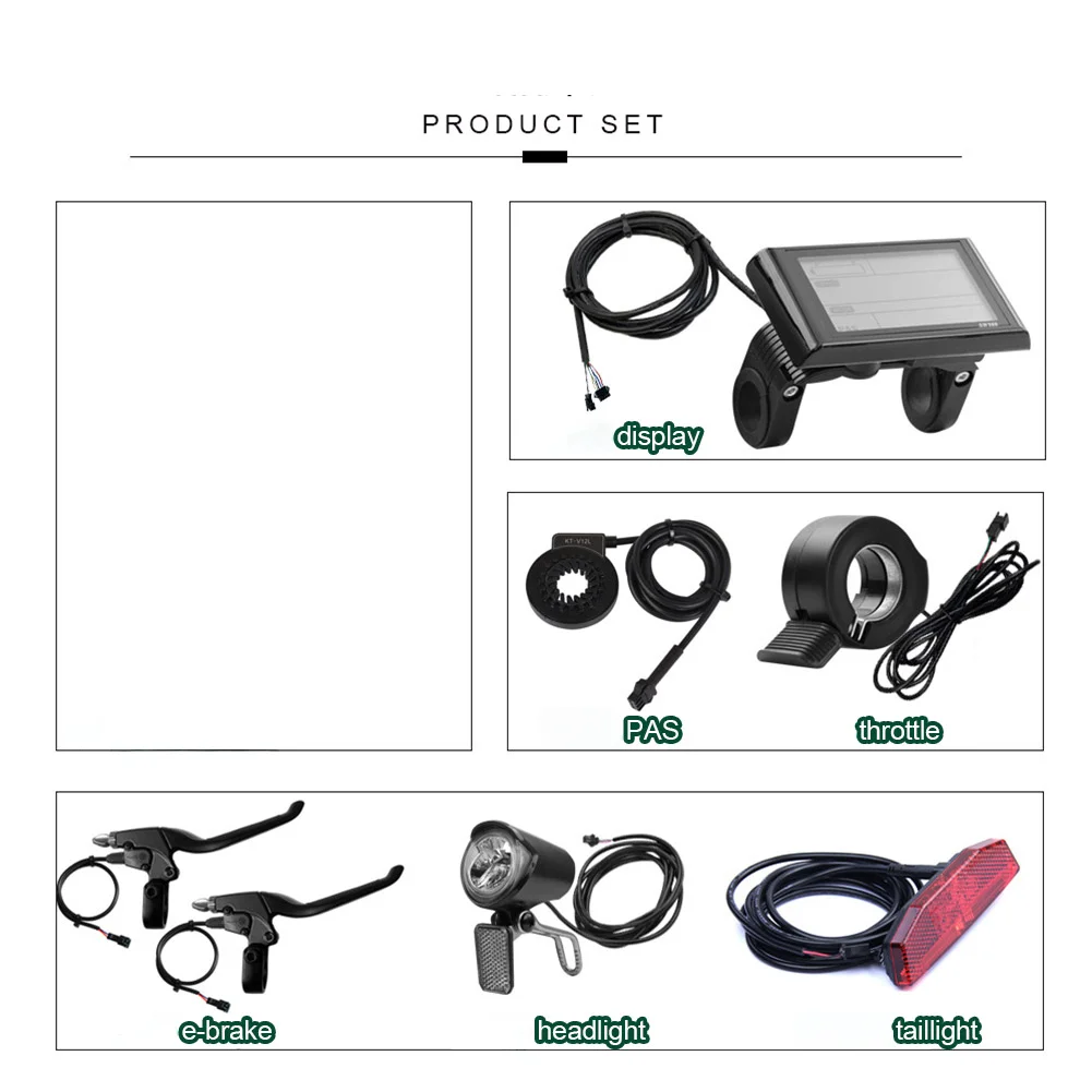 

Комплект бесщеточного контроллера контроллера 250 Вт В комплект вспомогательного датчика подходит для руля 22,2 мм включает в себя фара и задний фонарь