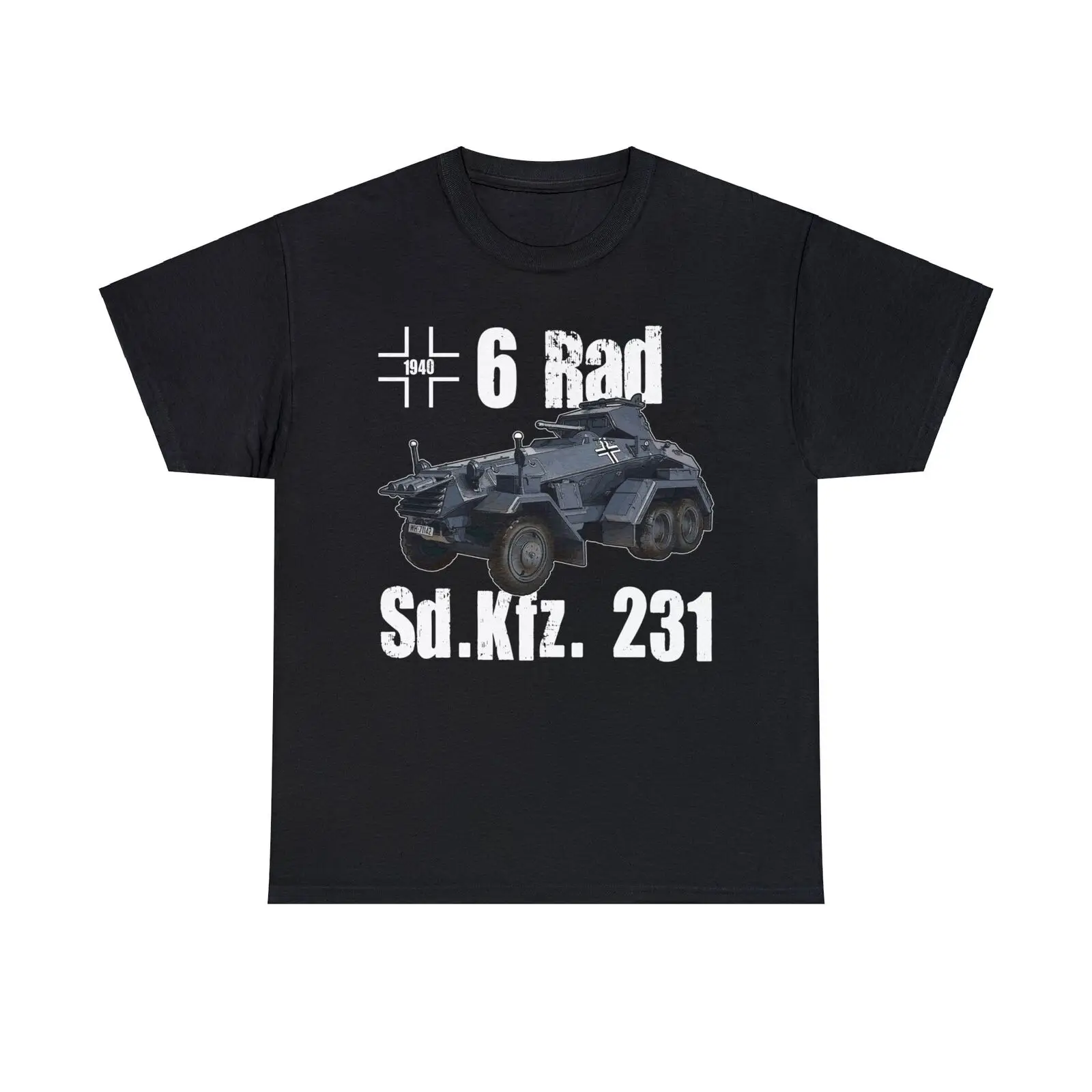 Wwiiドイツssd、kfz、ドイツの男性用装甲車Tシャツ、綿100% 、Oネック、半袖、サマーカジュアルTシャツ、サイズS-3XL, 231, 6ラッド