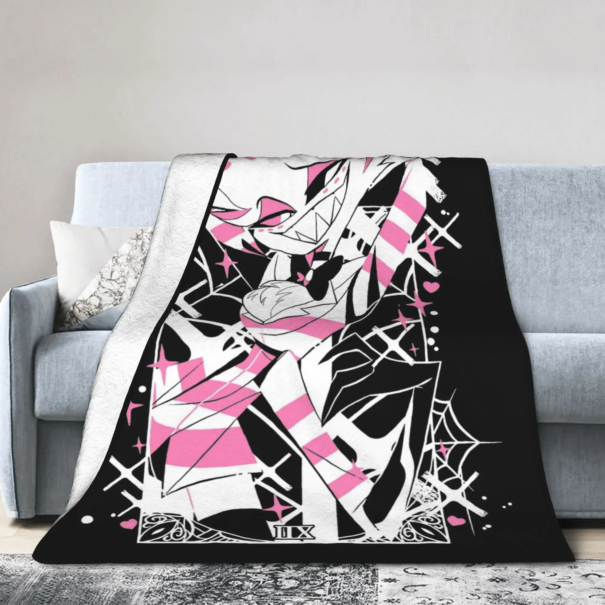Angel Dust Hazbined Hoteled Blankets Flannel Autumn/Winter  Multi-function Thin Throw Blanket for Home Travel Bedspreads