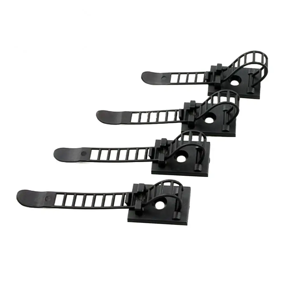 

100 Pcs Wire Cable Tie Fixing Clips Adjustable Cord Organizer Management Clamp Self Adhesive No Residue Home Office Wall Plastic