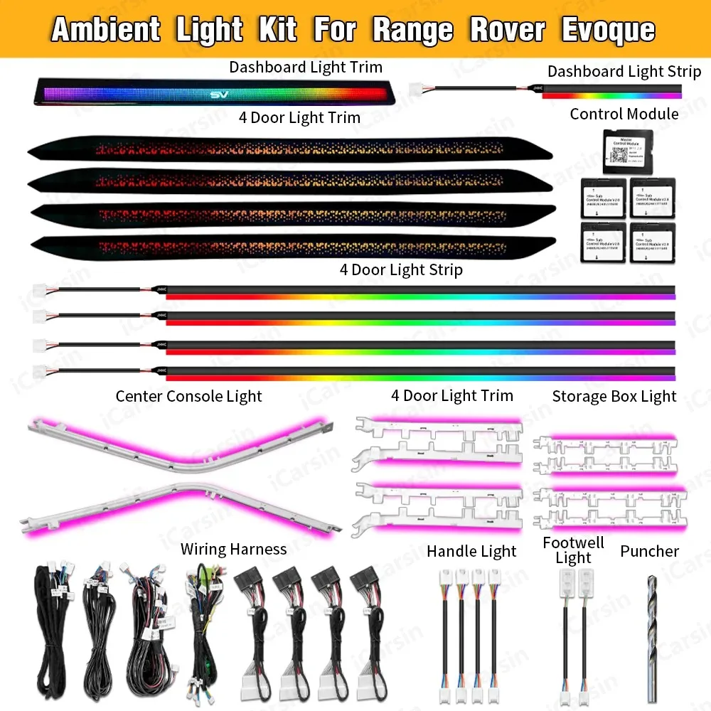 

Dynamic Ambient Light for Range Rover Evoque 2020-2023 Interior LED Lighting Upgrade Accessories