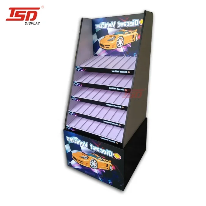 retail Store wooden diecast car toy display stand,shop rc toys car display shelf rack