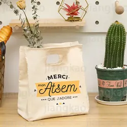 Merci Atsem Print Insulated Lunch Bag Cooler Bag Thermal Bags Portable Lunch Box Ice Pack Tote Food Picnic Pouch Gifts for Atsem