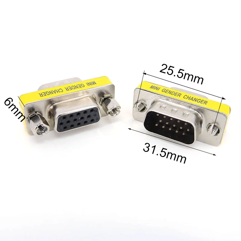 DB15 15pin MINI Gender Changer adapter RS232 Com D-Sub male female to Male Female VGA plug connector converter m