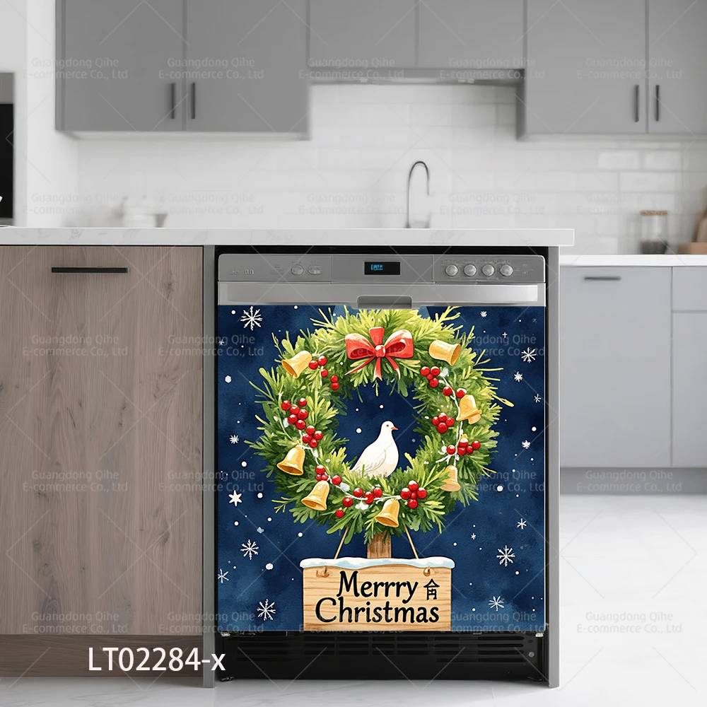 Santa Claus & Christmas Tree 3D Vinyl Stickers - Waterproof, Removable Home Decor for Walls & Cabinets