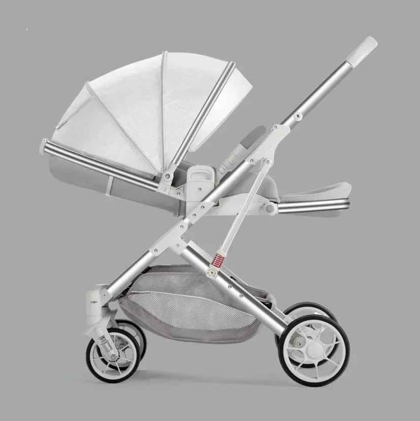 Ajustável Carrinho De Bebê, recém-nascido Stroller De Viagem, Alta Paisagem, Leve, Dobrável, Two-Way Giratória, SeatShock Absorbing