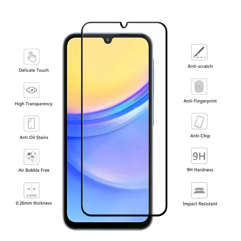 New upgrade Tempered Glass For Samsung galaxy A15 5G Screen Protector Anti-Scratch For Samsung A15 Soft Fiber Camera film