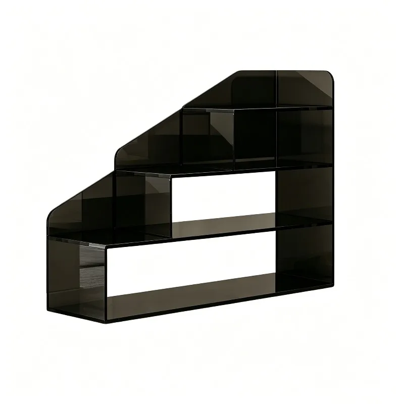 Entry door entrance shoe cabinet, modern light luxury acrylic stepped shoe rack, storage rack household shoe finishing rack