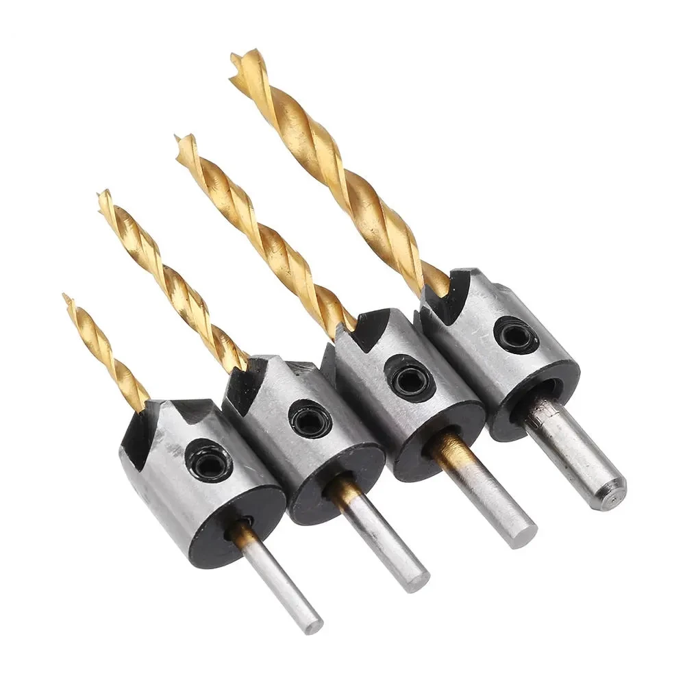 3-10Mm Vòng Vỏ HSS Phủ Titan Mũi Khoan Mũi Nghề Mộc Có Ngăn Gỗ Khoan Chamfer Cấp Xay Lỗ gỗ