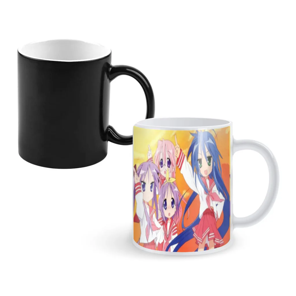 

Lucky Star Heat Temperature Sensitive Coffee Mug Color Changing Cartoon Anime Mug Creative Tea Milk Ceramic Cups