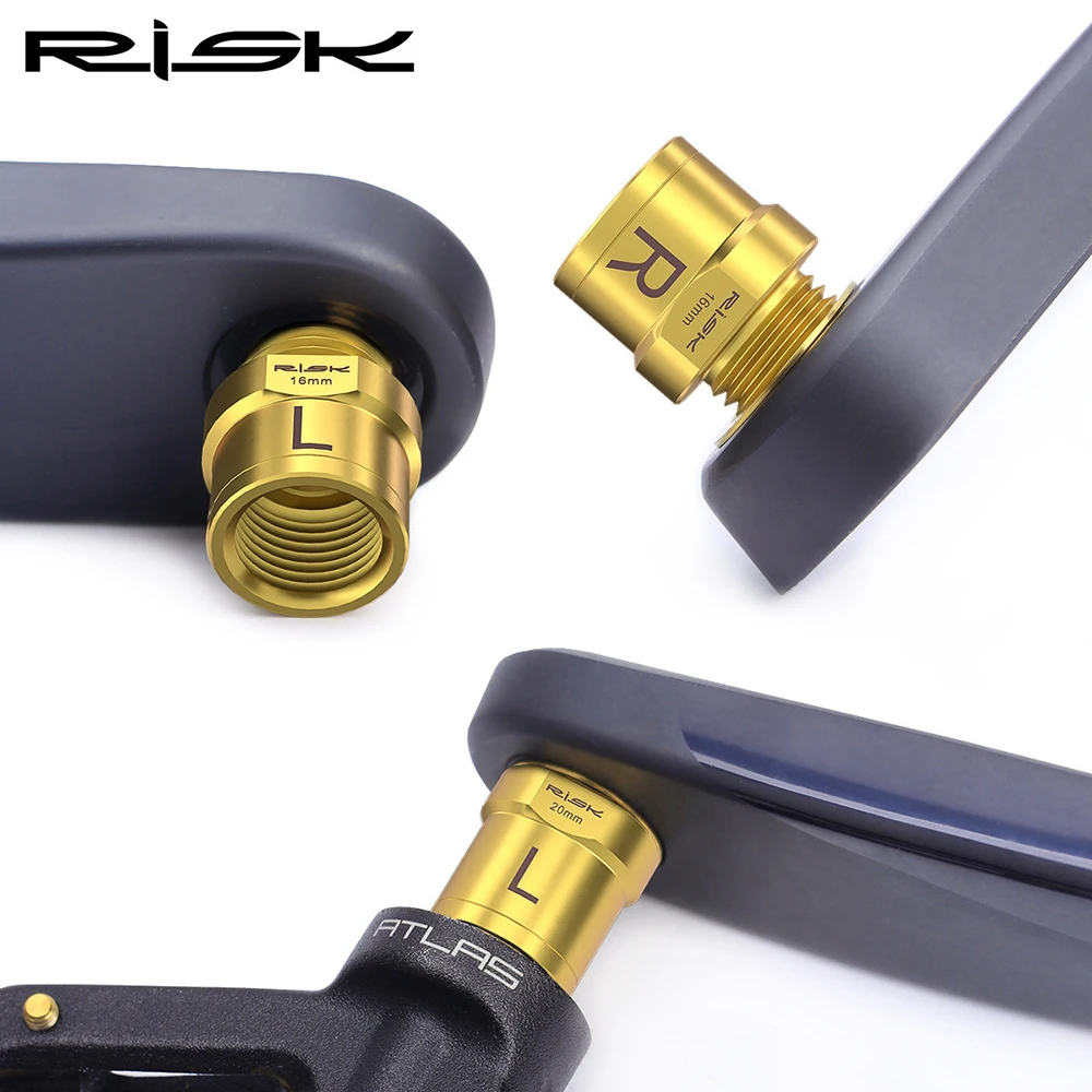 Risk RT109 Titanium Bike Pedals Extenders 16mm/20mm With Washer MTB Mountian Bicycle Light Pedels Lengthed Streched With Gasket