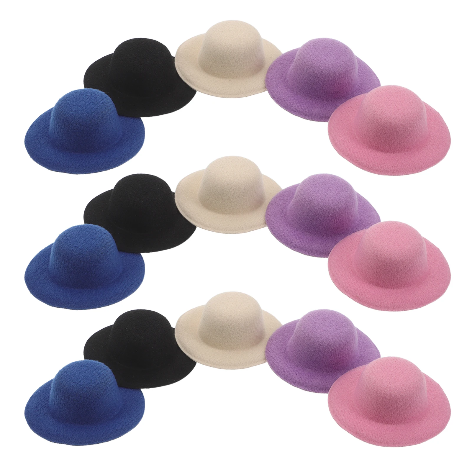 15Pcs Mini Top Hats: Elegant Miniature Formal Caps for Hair Accessories - Craft Hat Supplies DIY Decoration Craft Projects